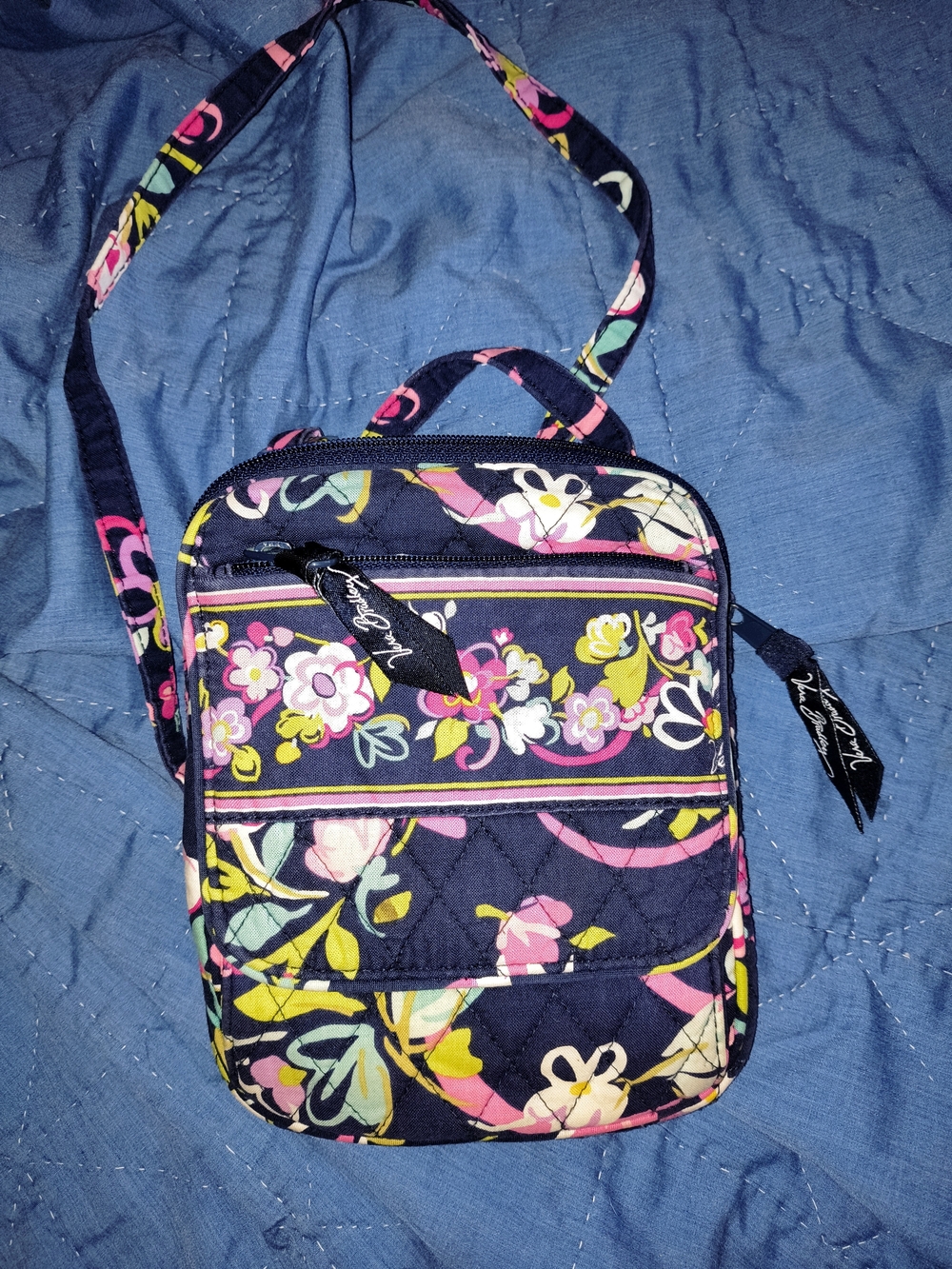 Vera Bradley Navy Floral Quilted Crossbody